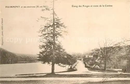 AK / Ansichtskarte Paimpont et ses environs Etang des Forges et Route de la Cantine Kat. Paimpont