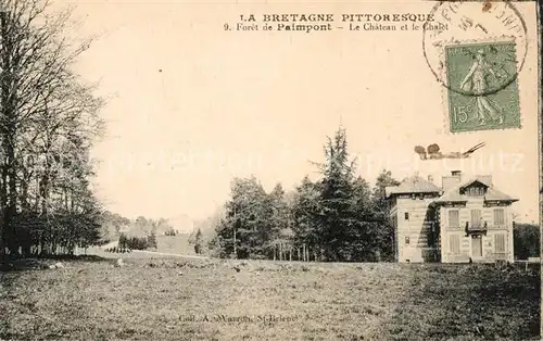 AK / Ansichtskarte La Foret de Paimpont Chateau et le Chalet