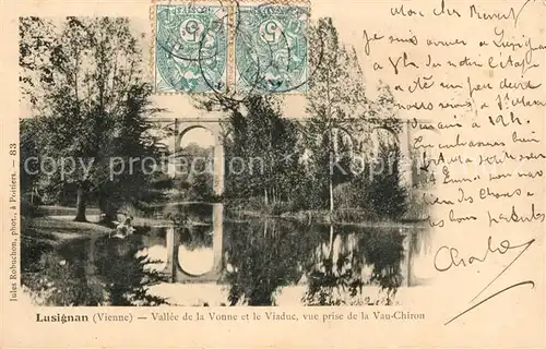 AK / Ansichtskarte Lusignan Vallee de la Vonne et le Viaduc vue prise de la Vau Chiron Kat. Lusignan