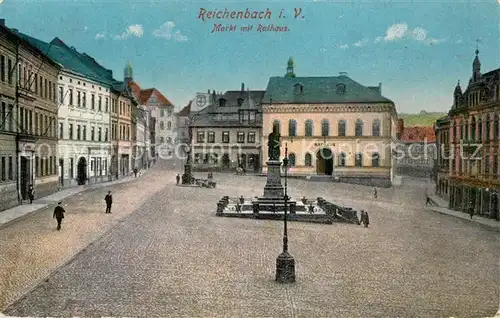 AK / Ansichtskarte Reichenbach Vogtland Rathaus Marktplatz Kat. Reichenbach