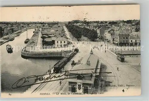 AK / Ansichtskarte Rennes Le Mail Canal Neue Bruecke Kat. Rennes