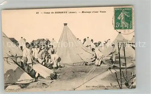 AK / Ansichtskarte Sissonne Aisne Soldatenzeltlager  Kat. Sissonne