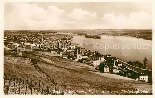 AK / Ansichtskarte Ruedesheim Rhein Hindenburgbruecke Panorama Kat. Ruedesheim am Rhein