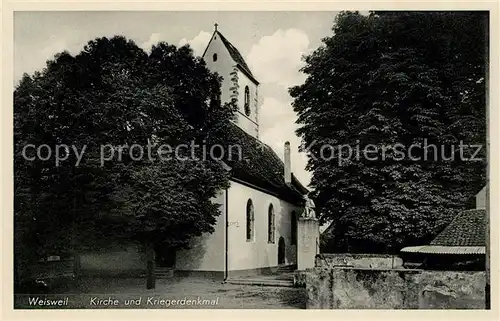 AK / Ansichtskarte Weisweil Kaiserstuhl Kirche Kriegerdenkmal