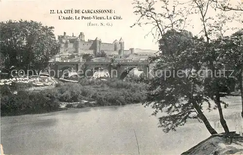 AK / Ansichtskarte Carcassonne L`Aude Pont Vieux Cite Kat. Carcassonne