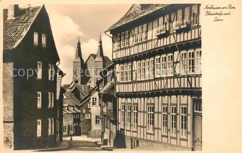 AK / Ansichtskarte Nordhausen Thueringen Blasuestrasse Fachwerk Dom Kat. Nordhausen Harz