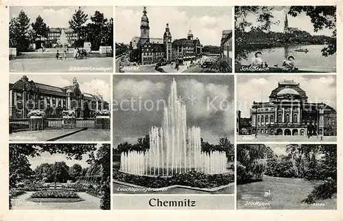 AK / Ansichtskarte Chemnitz Marktplatz Schlossteichanlagen Oper Kat. Chemnitz