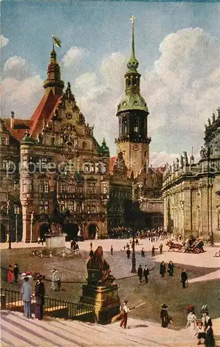 AK / Ansichtskarte Dresden Schlossturm Georgentor Kat. Dresden Elbe