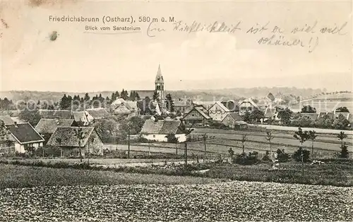 AK / Ansichtskarte Friedrichsbrunn Harz Panorama vom Sanatorium Kat. Friedrichsbrunn