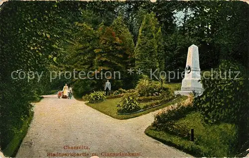 AK / Ansichtskarte Chemnitz Stadtpark Claussdenkmal Kat. Chemnitz