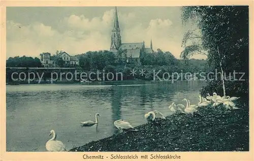 AK / Ansichtskarte Chemnitz Schlossteich Schlosskirche Kat. Chemnitz