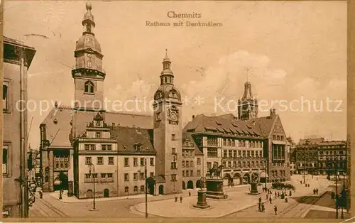 AK / Ansichtskarte Chemnitz Rathaus Denkmaeler Kat. Chemnitz