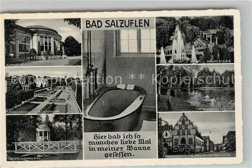 AK / Ansichtskarte Bad Salzuflen Kurhaus Leopoldbad Inhalatorium Hauptallee Leopoldsprudel Rathaus Kat. Bad Salzuflen
