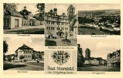 AK / Ansichtskarte Bad Hersfeld Wandelhalle Kurhotel Linggplatz Rathaus Kat. Bad Hersfeld