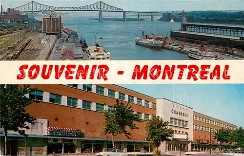 AK / Ansichtskarte Montreal Quebec Le pont Jacques Cartier et une partie du port Le Palais du Commerce Kat. Montreal