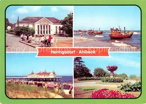 AK / Ansichtskarte Ahlbeck Ostseebad Kulturhaus Strand Seebruecke Heringsdorf Kuranlagen Kat. Heringsdorf Insel Usedom