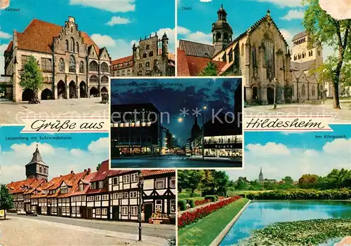 AK / Ansichtskarte Hildesheim Rathaus Dom Lappenberg mit Kehrwiederturm Am Koenigsteich Kat. Hildesheim