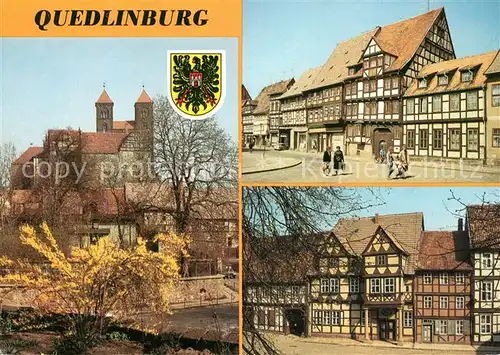 AK / Ansichtskarte Quedlinburg Stiftskirche und Schloss Steinweg Klopstockhaus Kat. Quedlinburg