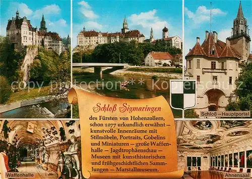 AK / Ansichtskarte Sigmaringen Schloss Waffenhalle Hauptportal Ahnensaal Kat. Sigmaringen