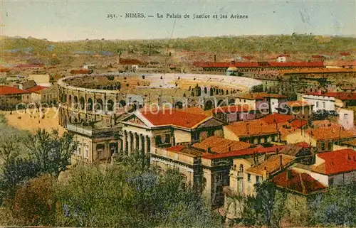 AK / Ansichtskarte Nimes Palais de Justice et les Arenes Kat. Nimes