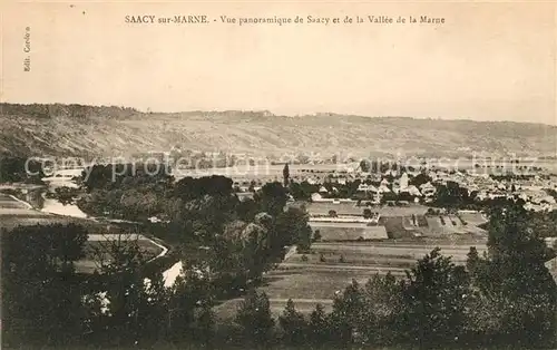 AK / Ansichtskarte Saacy sur Marne Vue panoramique de Saacy et Vallee de la Marne Kat. Saacy sur Marne