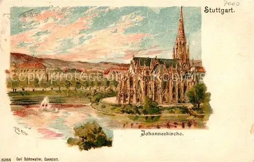 AK / Ansichtskarte Stuttgart Johanneskirche Litho Kat. Stuttgart