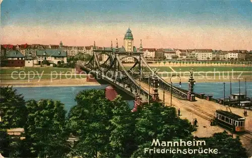 AK / Ansichtskarte Mannheim Friedrichsbruecke ueber den Rhein Kat. Mannheim