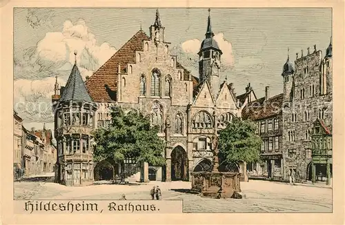 AK / Ansichtskarte Hildesheim Rathaus Kuenstlerkarte Kat. Hildesheim