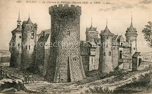 AK / Ansichtskarte Rouen Chateau de Philippe Auguste Dessin Kuenstlerkarte Kat. Rouen