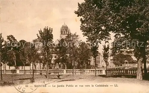 AK / Ansichtskarte Saintes Charente Maritime Jardin Public et vue vers la Cathedrale Kat. Saintes