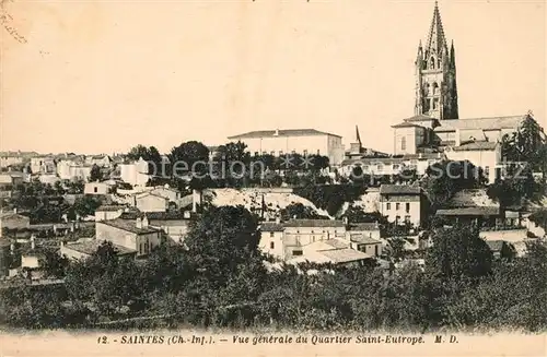 AK / Ansichtskarte Saintes Charente Maritime Vue generale du Quartier Saint Eutrope Cathedrale Kat. Saintes