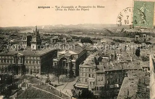AK / Ansichtskarte Avignon Vaucluse Vue d ensemble et Perspective du Rhone prise du Palais des Papes Kat. Avignon