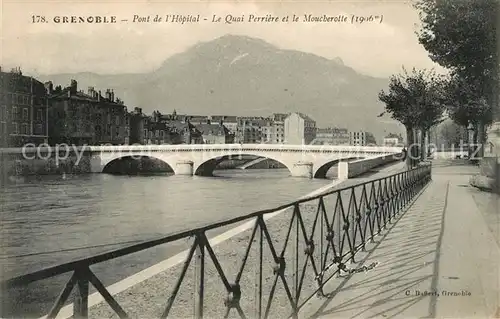AK / Ansichtskarte Grenoble Pont de l Hopital Quai Perriere et le Moucherotte Kat. Grenoble