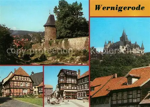 AK / Ansichtskarte Wernigerode Harz Am Wallgraben Klintgasse Am Markt Feudalmuseum Schloss Wernigerode Kat. Wernigerode