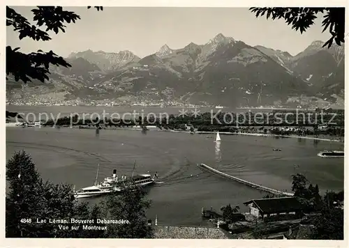 AK / Ansichtskarte Lac Leman Genfersee Bouveret Debarcadere Vue sur Montreux Kat. Genf