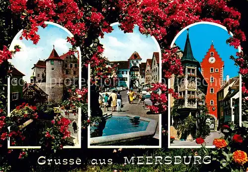 AK / Ansichtskarte Meersburg Bodensee Burg Marktplatz Rathaus Kat. Meersburg