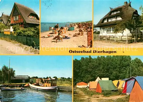 AK / Ansichtskarte Dierhagen Ostseebad Strand Inselhaeuser Bootsliegeplatz Camping Kat. Dierhagen Ostseebad