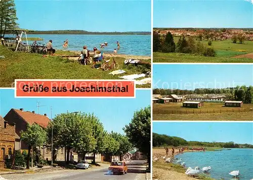 AK / Ansichtskarte Joachimsthal Freibad am Grimmitzsee Thaelmann Strasse Panorama Feriendorf Grimmitzsee Kat. Joachimsthal