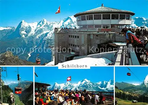 AK / Ansichtskarte Schilthorn Muerren Gipfelstation Drehrestaurant Eiger Moench Jungfrau Kat. Schilthorn