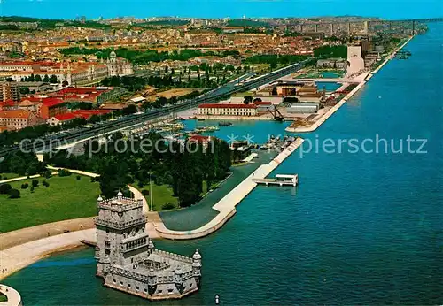 AK / Ansichtskarte Lisboa Fliegeraufnahme Torre de Belem Jeronimos e infante Kat. Portugal