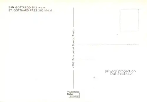 AK / Ansichtskarte St Gotthard Passhoehe Parkplatz Kat. Gotthard St.