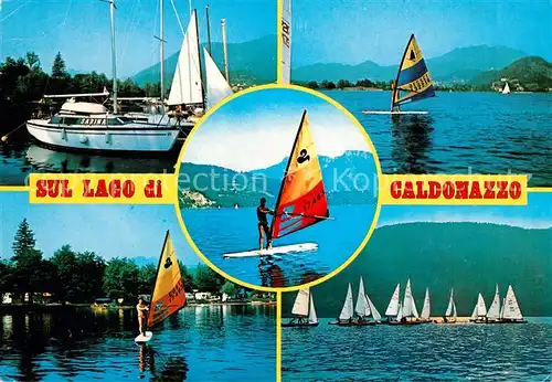 AK / Ansichtskarte Lago di Caldonazzo Segelboote Regatta Windsurfen