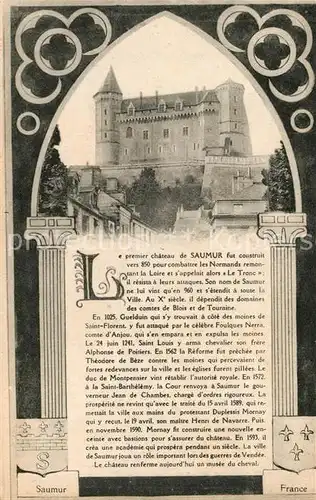 AK / Ansichtskarte Saumur Schloss Kat. Saumur