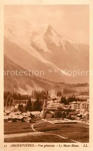 AK / Ansichtskarte Argentiere Haute Savoie Le Mont Blanc Kat. Chamonix Mont Blanc