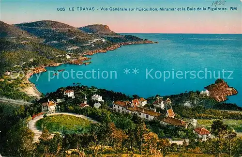 AK / Ansichtskarte Le Trayas Vue generale sur Esquillon Miramar et la Baie de la Figairette Kat. Theoule sur Mer