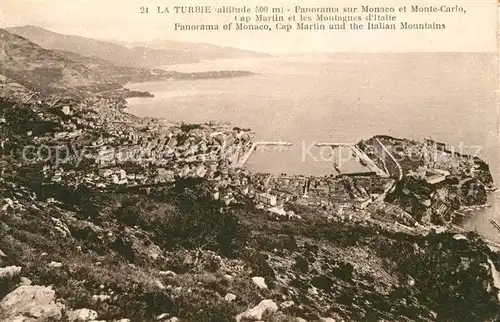 AK / Ansichtskarte La Turbie Panorama sur Monaco et Monte Carlo Kat. La Turbie