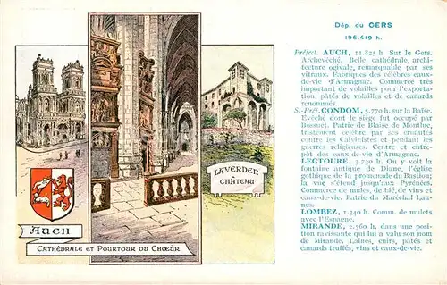 AK / Ansichtskarte Auch Gers Cathedrale et Pourtour du Choeur Laverden Chateau Kat. Auch
