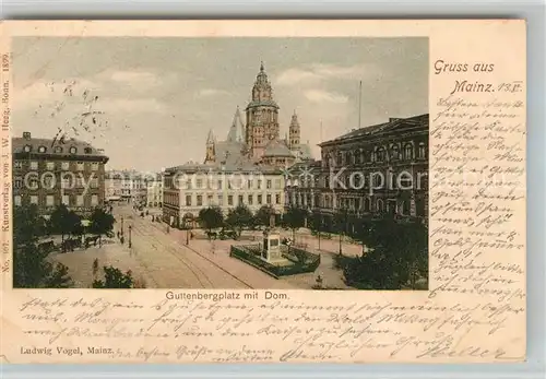 AK / Ansichtskarte Mainz Rhein Gutenbergplatz mit Dom