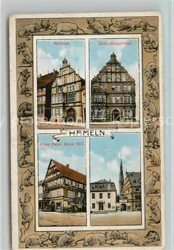 AK / Ansichtskarte Hameln Weser Museum Rattenfaengerhaus Altes Haus Marktplatz