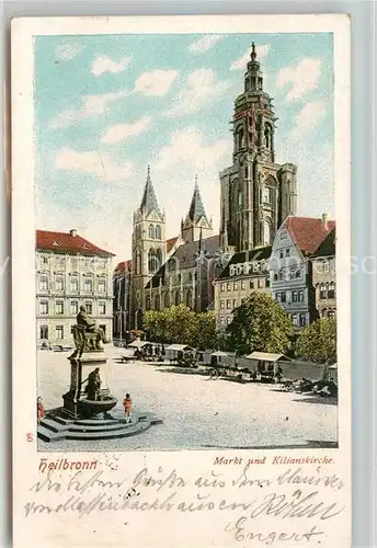 AK / Ansichtskarte Heilbronn Neckar Markt und Kilianskirche Kat. Heilbronn